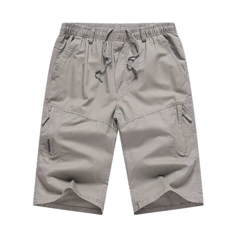 Oversize Casual Cargo Shorts Mens Sports Knee Pants Zipper Pocket Summer Cotton Shorts Running Jogger Shorts Elastic WaistX240921