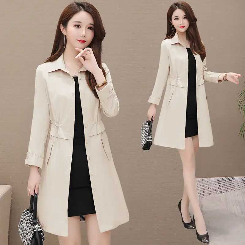New Spring Autumn Womens Jacket Lining Large Size Loose Casual Hooded Outwear Mother Wear Solid Windbreaker Coat 5XL H24X240921