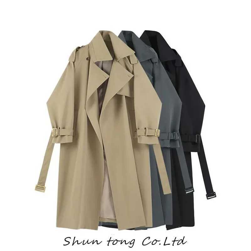 2023 Autumn Trench Coat for Women Windbreaker New Korean Fashion Trench Jackets Womens Clothing Casual Solid Long Jackets CoatX240921