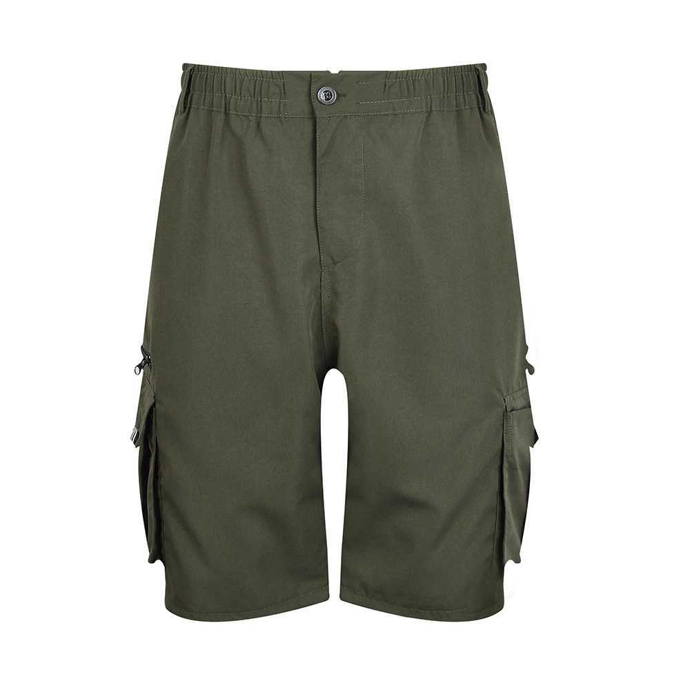 Mens Straight Trousers Cargo Pants With Pockets Zipper Elastic Waist Men Shorts for 2024 Summer Casual Loose Sports StreetwearX240921