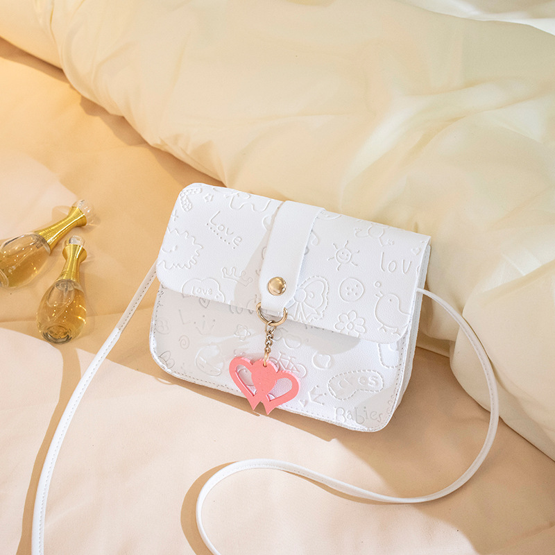 Designer Embossed Small Square Bag Crossbody Bag Ladies Shoulder Bags Hearts Hanging Decoration Mobile Phone Bag Fashion Bags DPD2409214