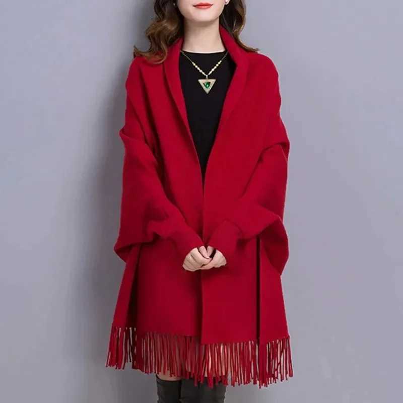 2024 new tassel cardigan womens jacket elegant long sleeved cape cloak jacket A639 W240921