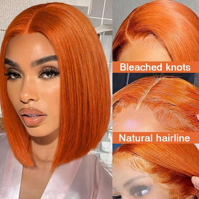 Front Short Bob Wig Indian #350 13X4 Straight T Part Lace Transparent Frontal Wigs Human Hair For Black Woman