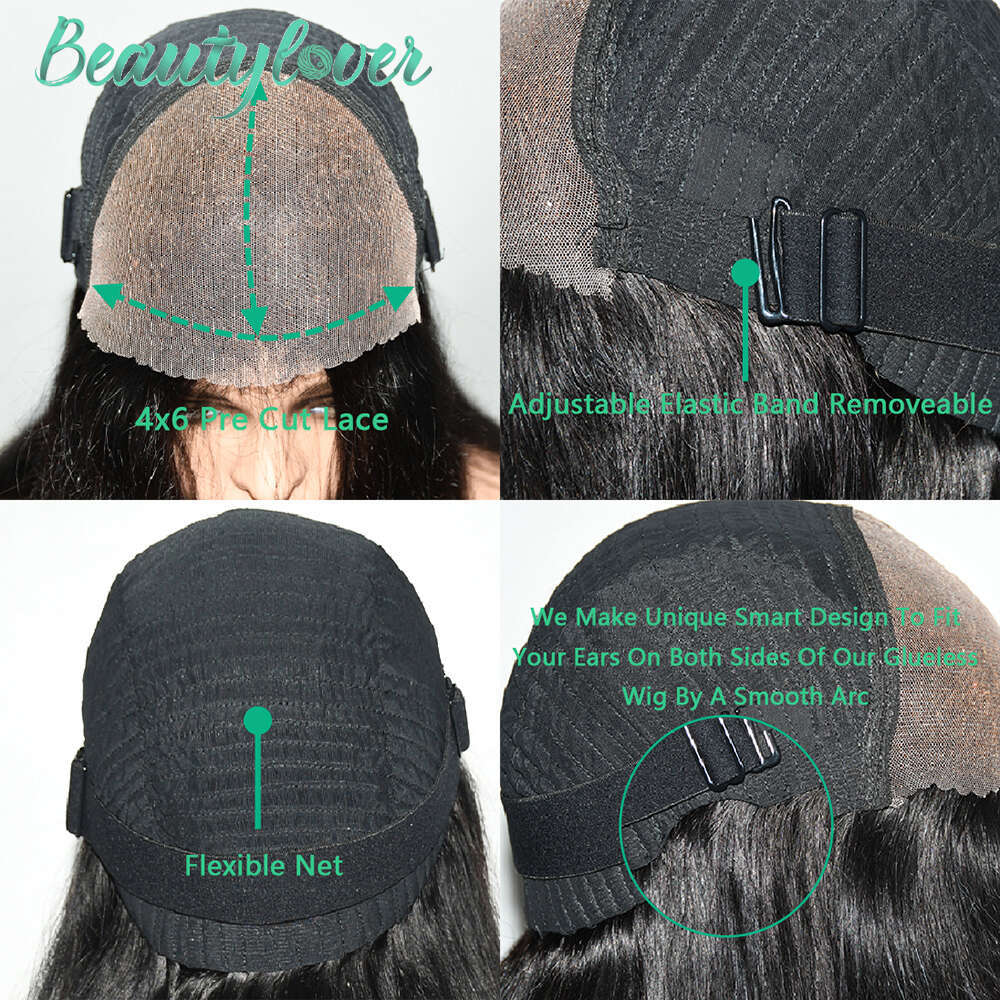 4x6 Water Wave Wig Ready To Wear Lace Closure Glueless Wigs Pre-Cut 30 Inch Brazilian Human Hair