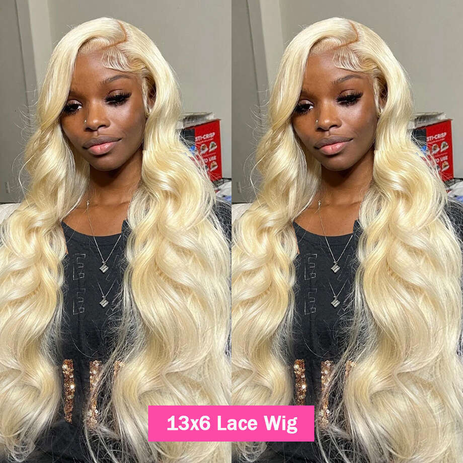 30 38 Inch Brazilian Body Wave 613 Honey Blonde 13x6 HD Transparent Front Human Hair Wigs For Women 13x4 Lace Frontal Wig