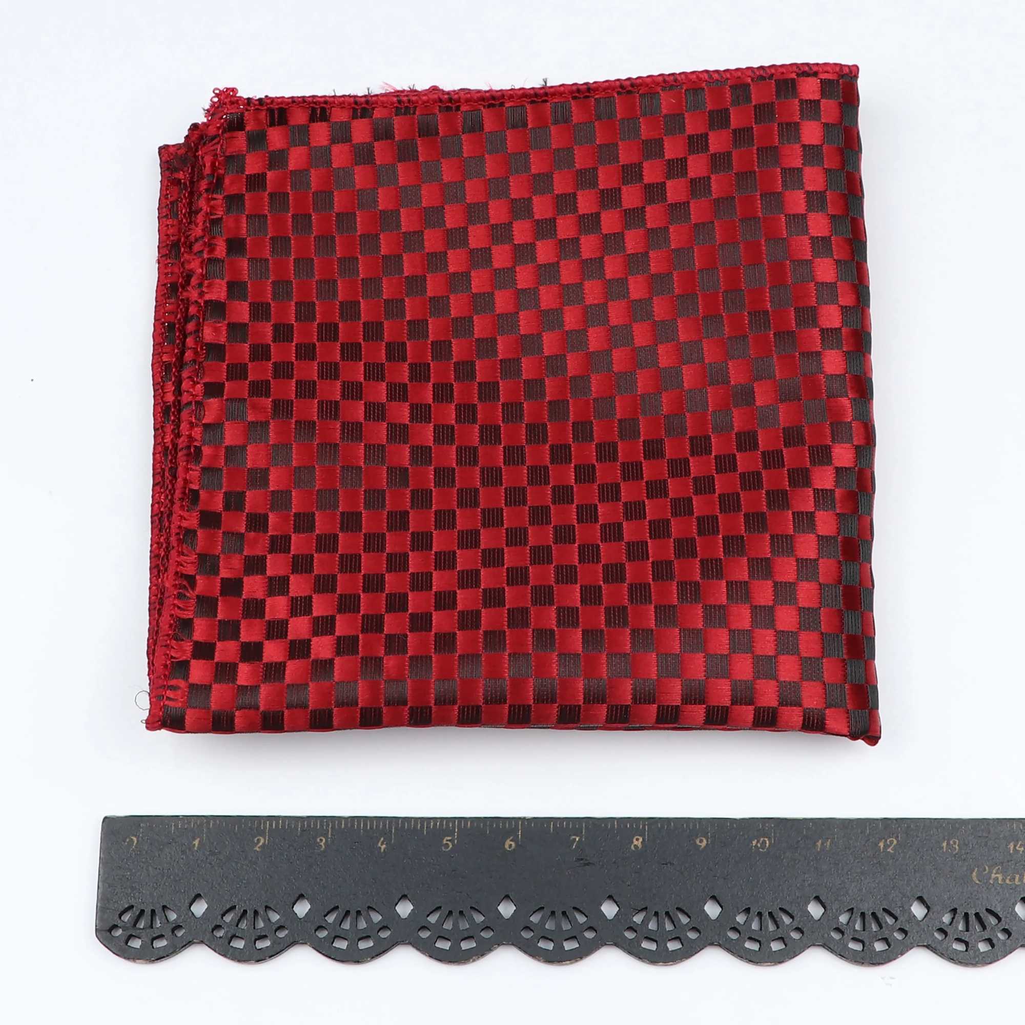 Soft Mens Pocket Squared 24 Width New Design Striped Plaid Dot Handkerchiefs Dark Blue Black Hankies Banquet Suit Accessory GiftX240921