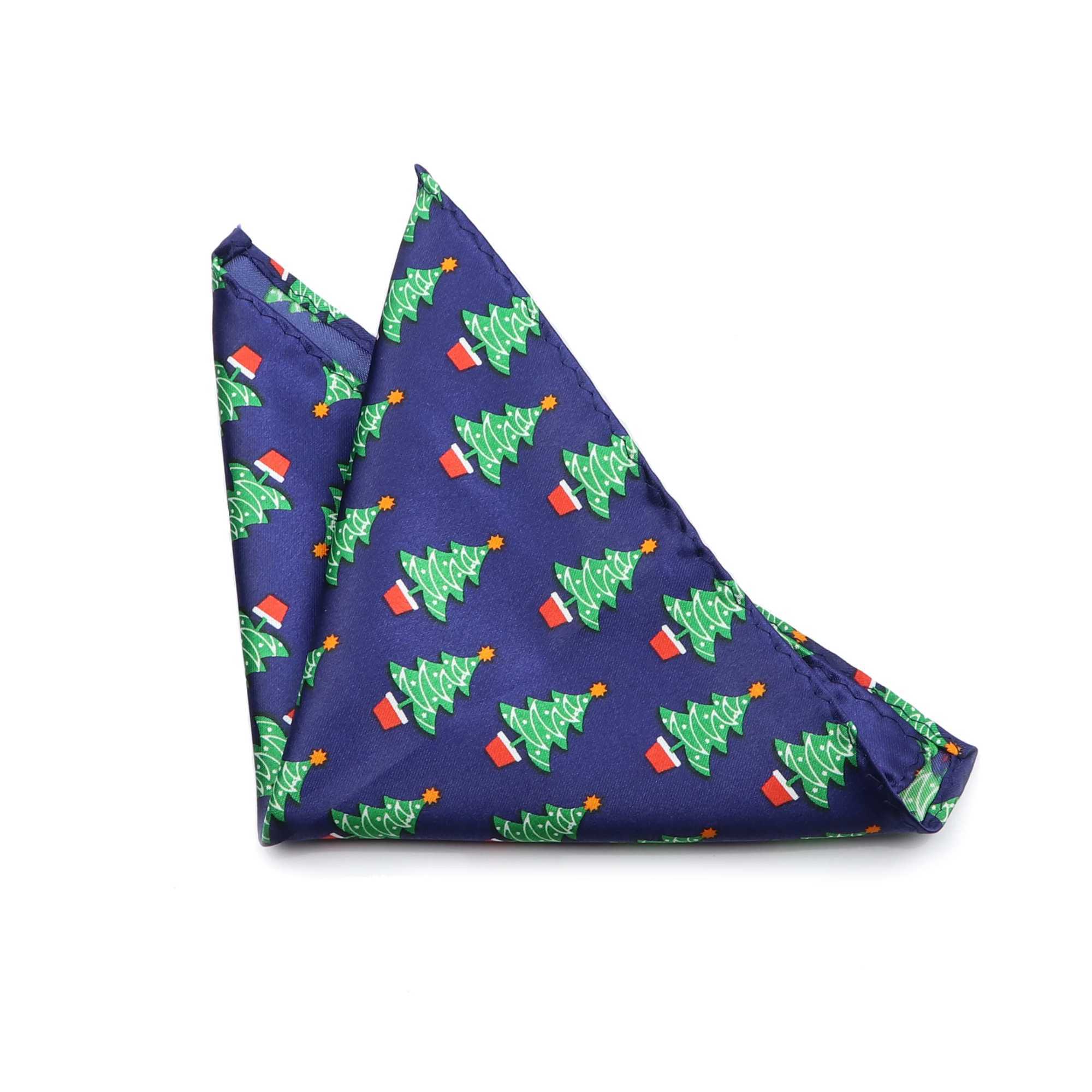 New Christmas Handkerchief Polyester Hankie Pocket Square Hand Made 22cm Women Men Casual Party Gift Tuxedo Bow Tie AccessoryX240921