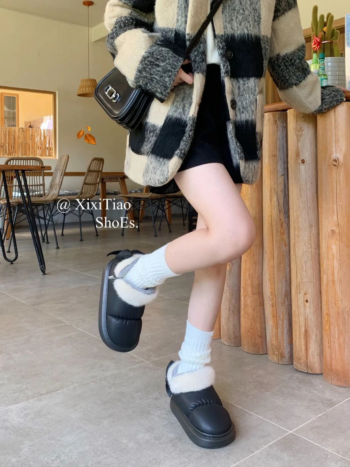 Bow Knot Short Ankle Snow Boots Women Winter Plush And Thick Insulation Waterproof PU Cotton Household Shoes Home Slipper Women 240914