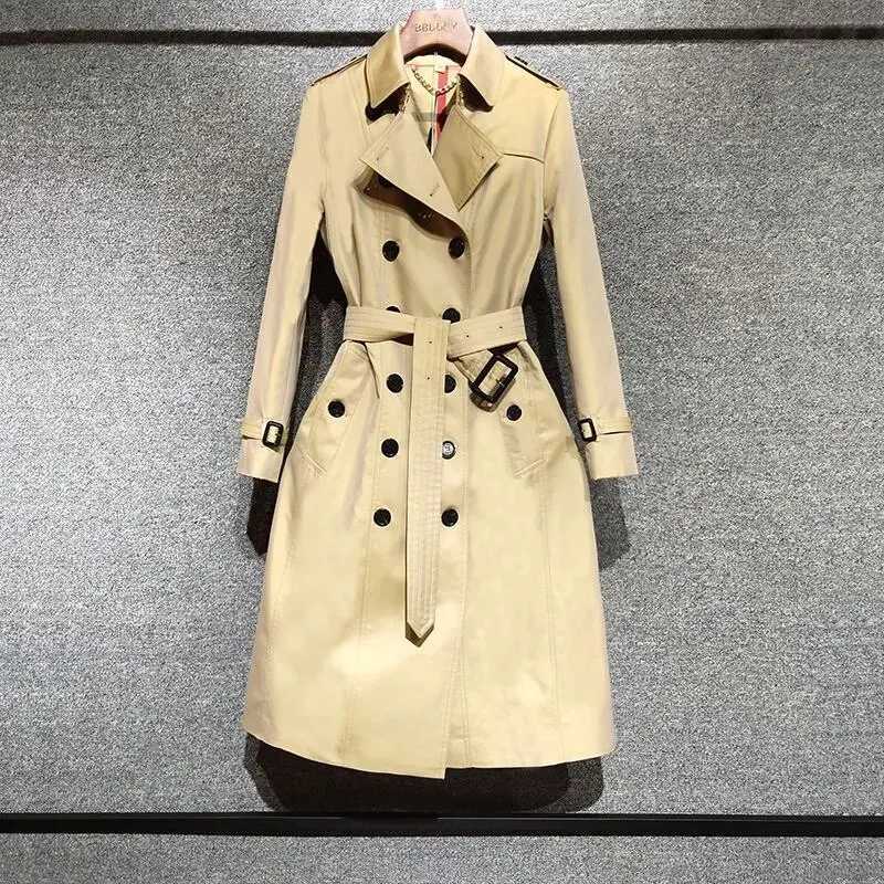 Trench Coat Women Double-Breasted Autumn Winter British Style Windbreaker With Belt Female Slim Coat Women Long Length JacketX240921