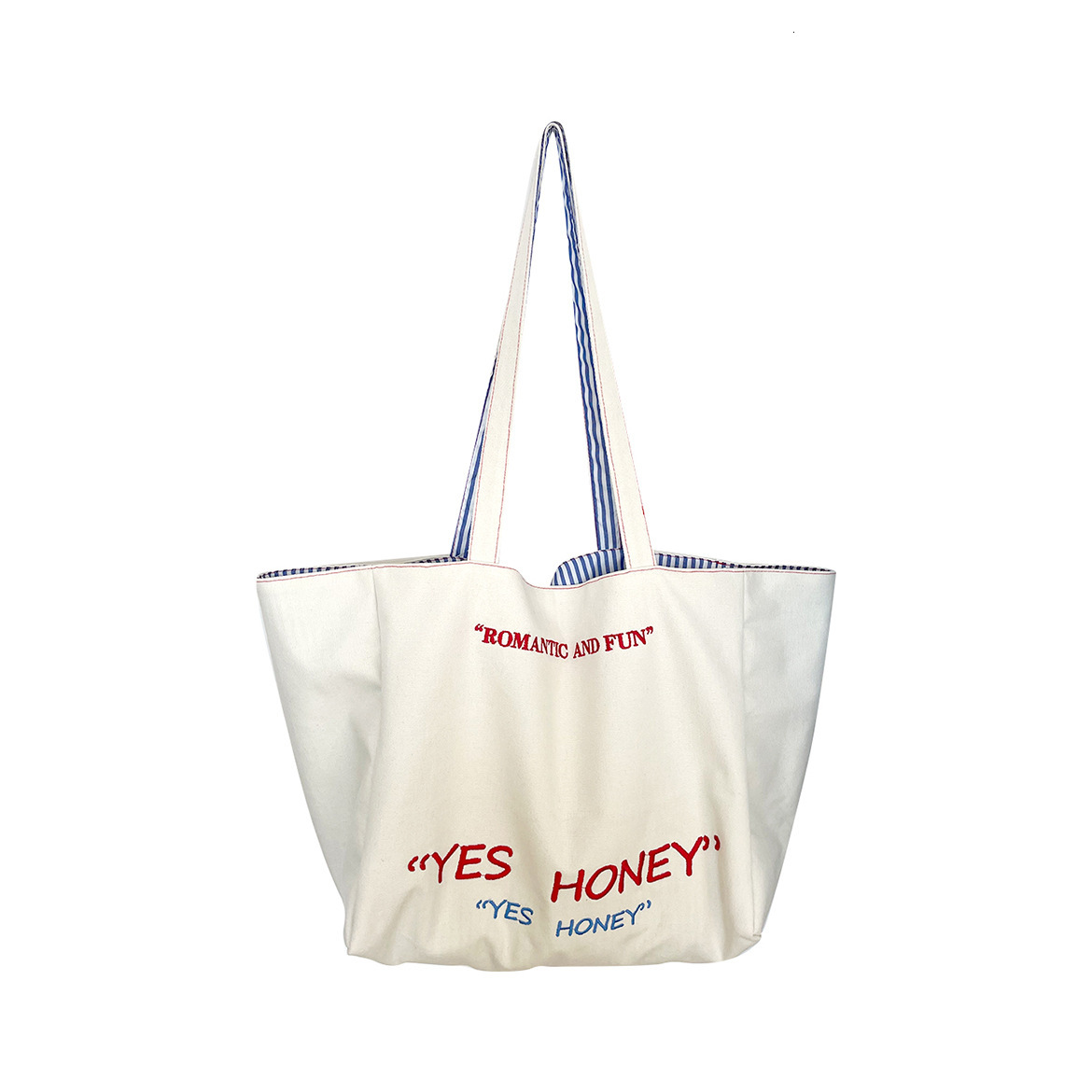 Women's Designer Bag Large Capacity Handbag Front Double sided Back Striped Single Shoulder Texture Embroidered Canvas Bag Free Shippin