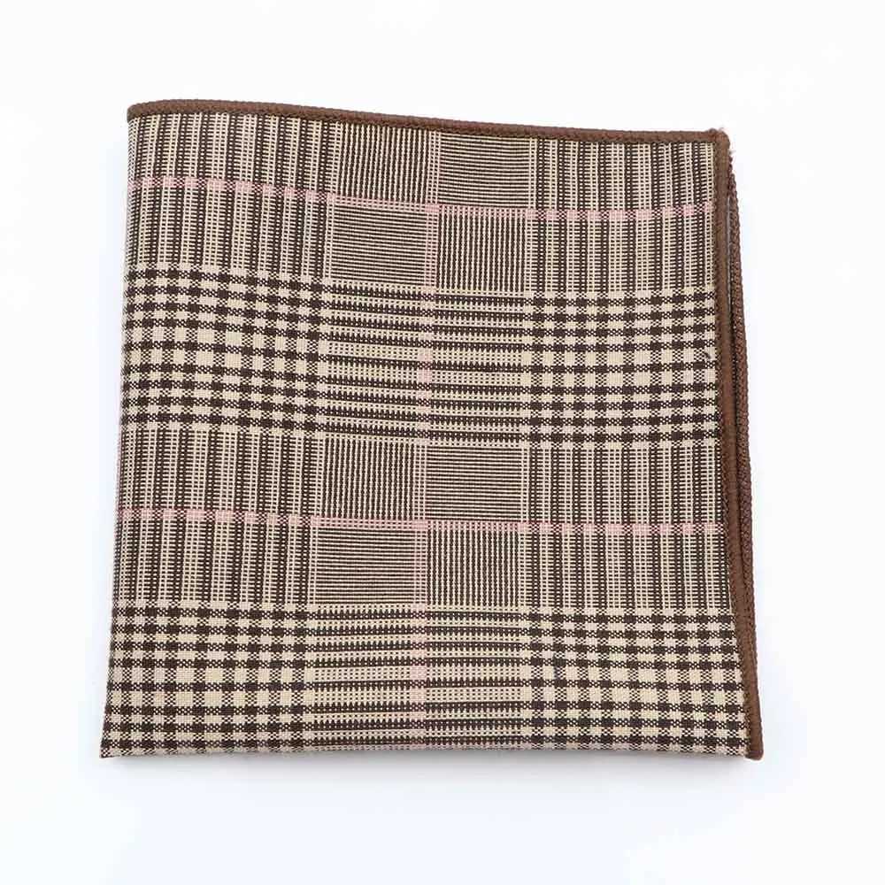 Fashion Cotton Plaid Hankerchief Scarves Vintage Grey Black Hankies Mens High Quality Business Suit Pocket Square HandkerchiefsX240921