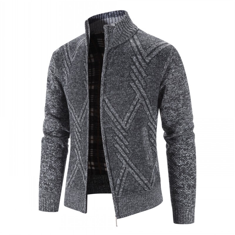 Winter Jackets Men Sweatercoats High Quality Male Stand-Up Collar Casual Cardigans Slim Fit Warm Sweaters Size 4Xl