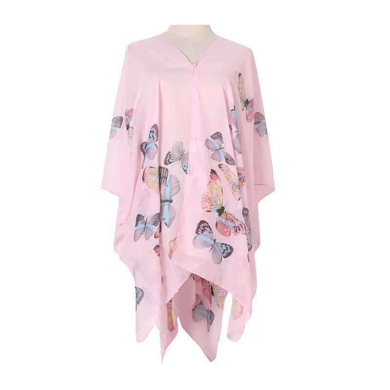 Womens Chiffon Sunscreen Shawl Fashion Printed Polyester Outdoor Beach Loose Top Multi Color Summer Scarf W240921
