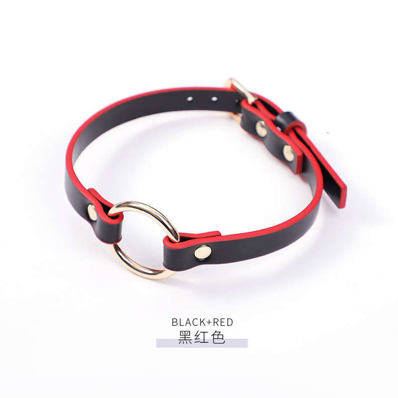 Cross border hot selling SM props, golden circular ring, fun collar, women's SM training, traction neck cover, alternative adult products