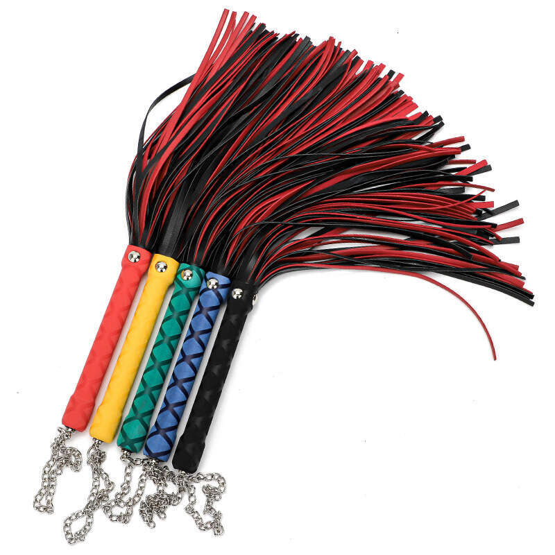 Cross border popular SM props, multi-color sex whips, female slaves, training tools, PU tassel leather whips, alternative adult products