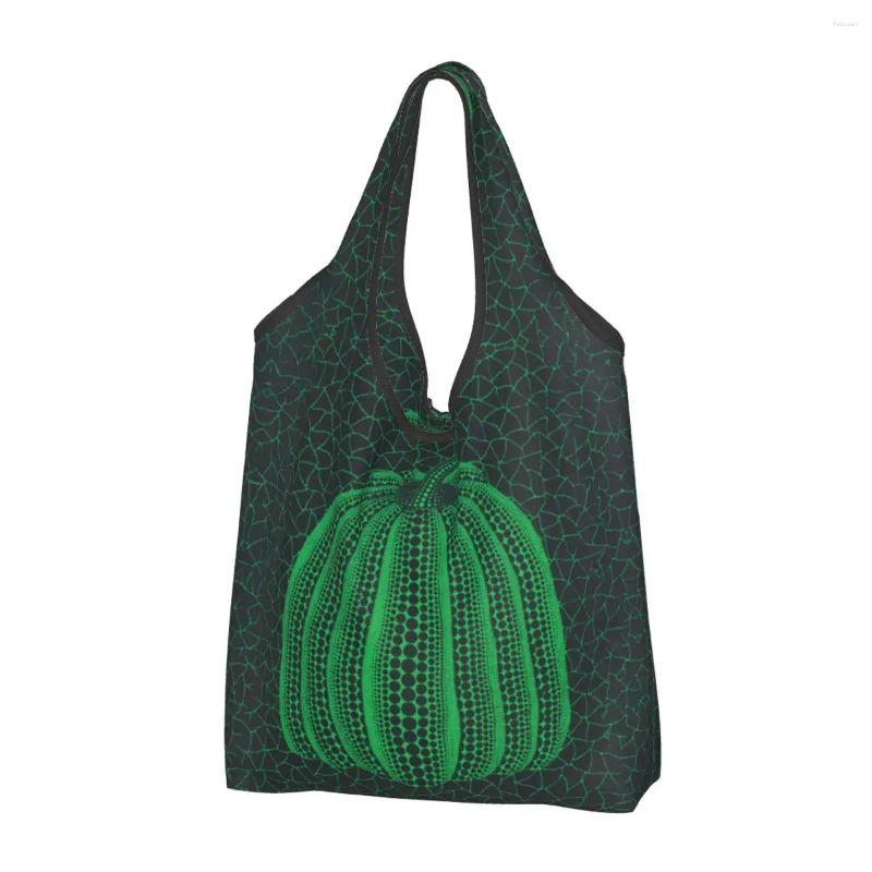Shopping Bags Custom Yayoi Kusama Abstract Art Pumpkin Groceries Women Fashion Shopper Shoulder Big Capacity Handbag 0d88