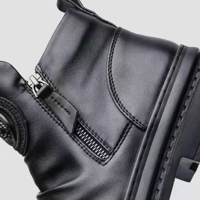 New Ankle British Style High Top Men shoes Motorcycle Leather Zipper Retro Men's Boots atillas Hombre