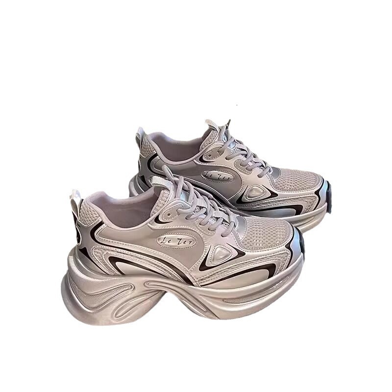2024 Spring New 7cm Thick Bottom Premium White Deer Same Style Dad Mesh Sports and Leisure Shoes ddmythur