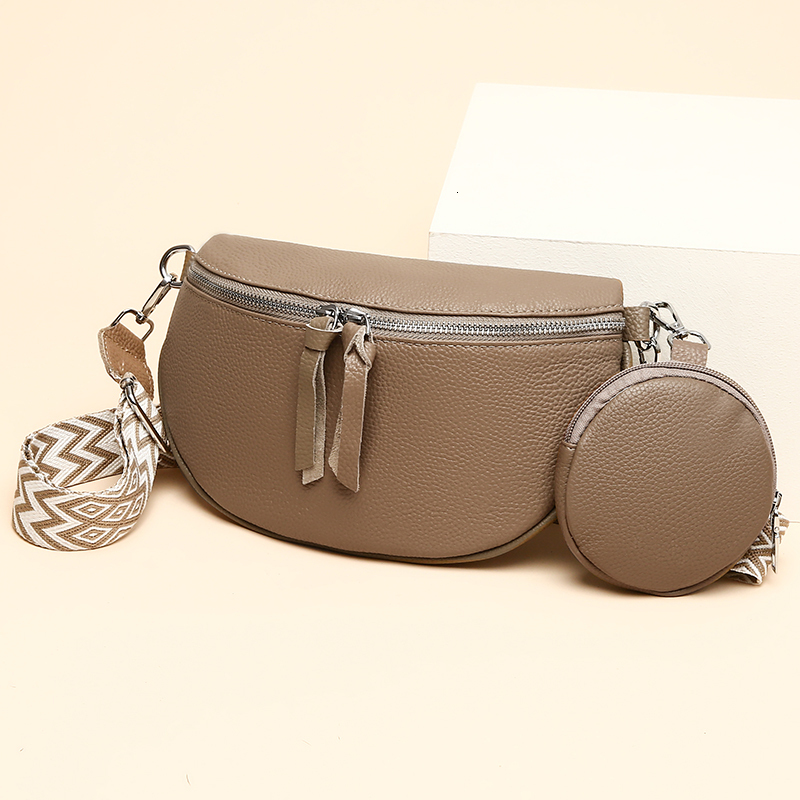 Soft Genuine Fashion Saddle Shoulder Crossbody Bag Women Cow Leather Casual Phone Pouch Ladies Handbag Purse