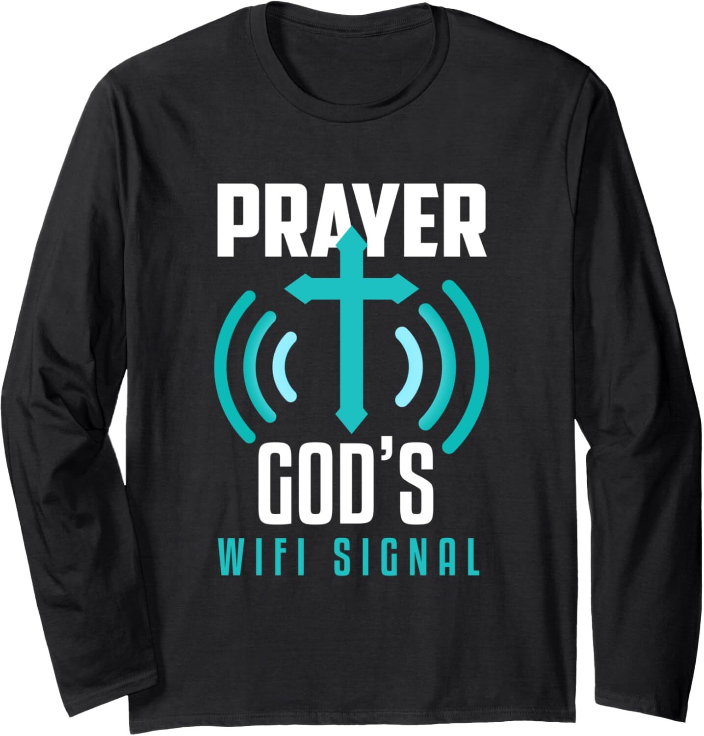 Long Sleeve Shirts for Men sweatshirt Funny Prayer Gods Wifi Signal Religious Pray Faith Jesus Long Sleeve Tee Streetwear Casual tops clothes