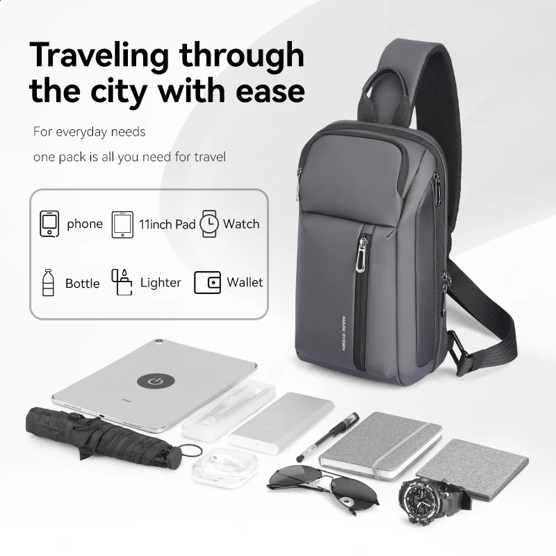 MarkRyden Colonne Fashionable chest bag outdoor casual waterproof shoulder cross body large space mens sling 240919