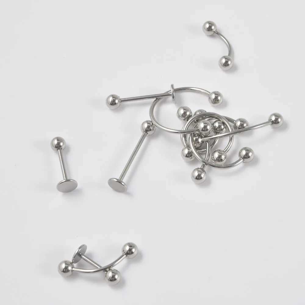 4PCS Surgical Steel Horseshoe Barbell Labret Lip Eyebrow Rings Ear Cartilage Tragus Helix Earrings Daith Lobe Piercing Jewelry Y240921