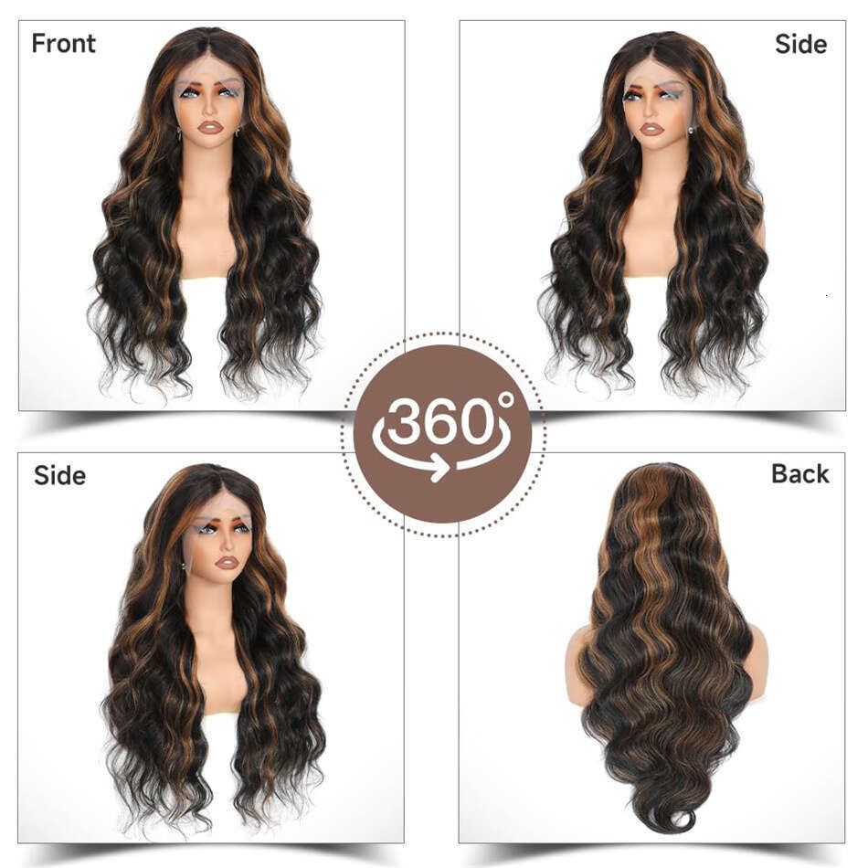 180% Highlight Glueless Ready to Wear 13x4 Transparent Frontal Human Hair Wigs without Glue 6x5 HD Lace Front Wig 1B/30