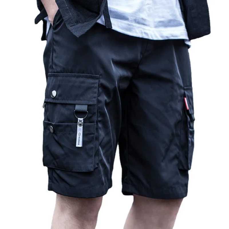 Summer Hot Mens Cargo Shorts Solid Multi Pocket Casual Fitness Loose Work Pants Summer Male Shorts JoggersX240921