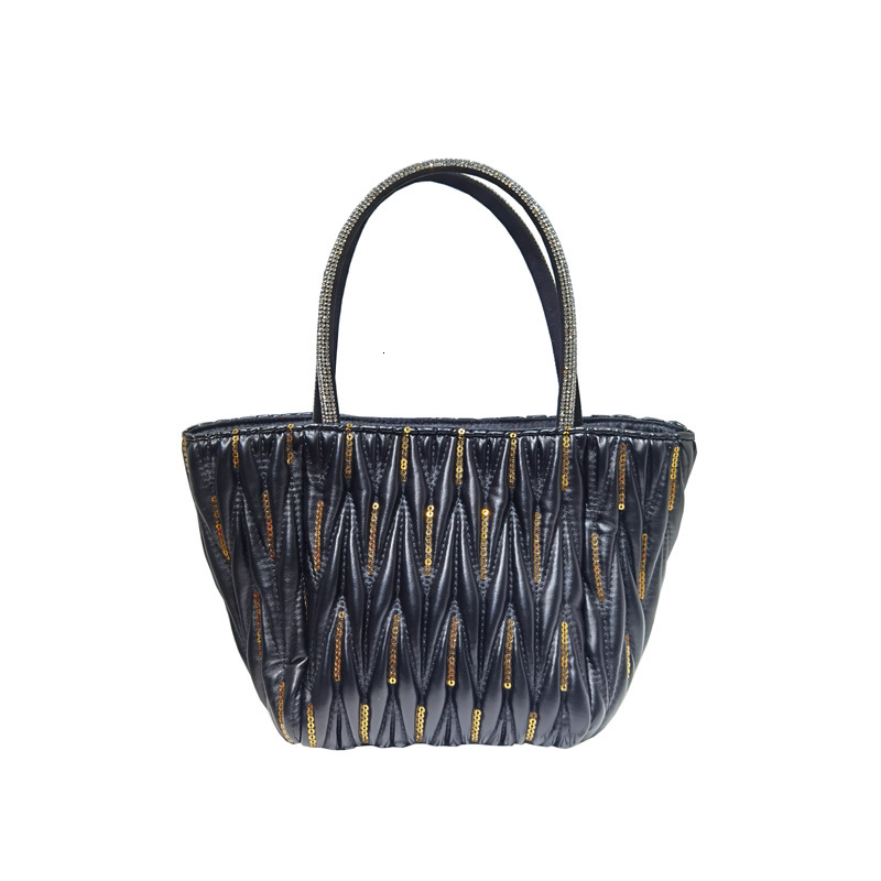 2024 new fashionable pleated sequined women's chain shoulder crossbody bag with high-end feel and diamond inlaid handbag for women