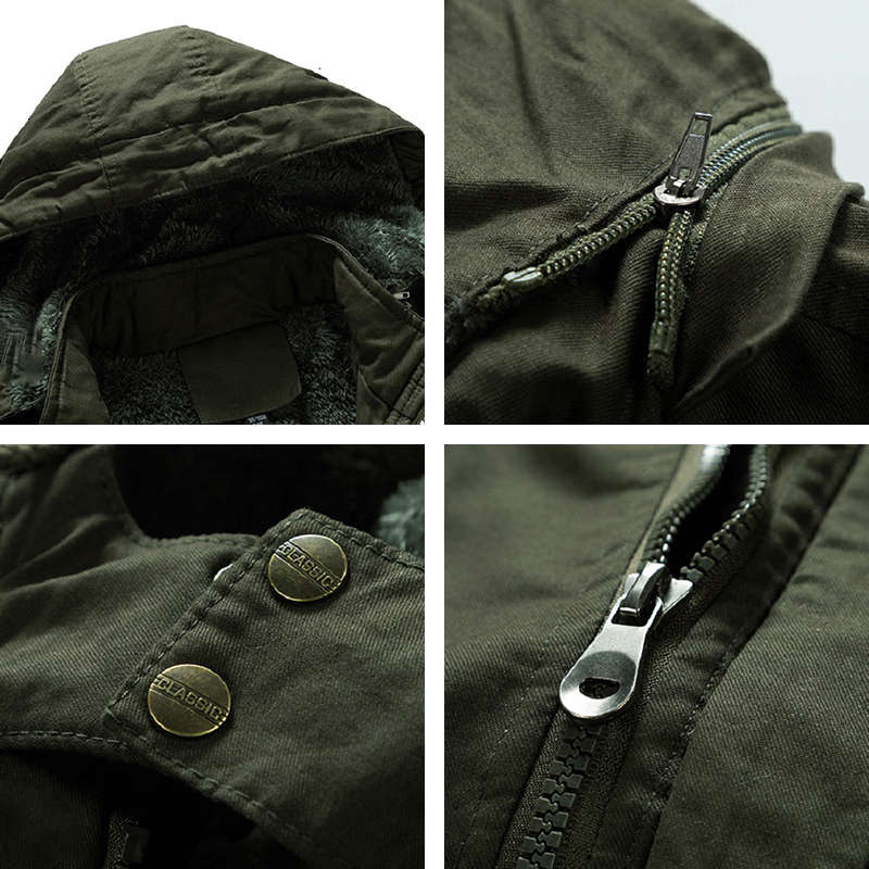 Warm Long Parkas Winter Fleece Thick Windproof Solid Military Jacket Coat Men Hooded Casual Parka High Quality Jackets Male