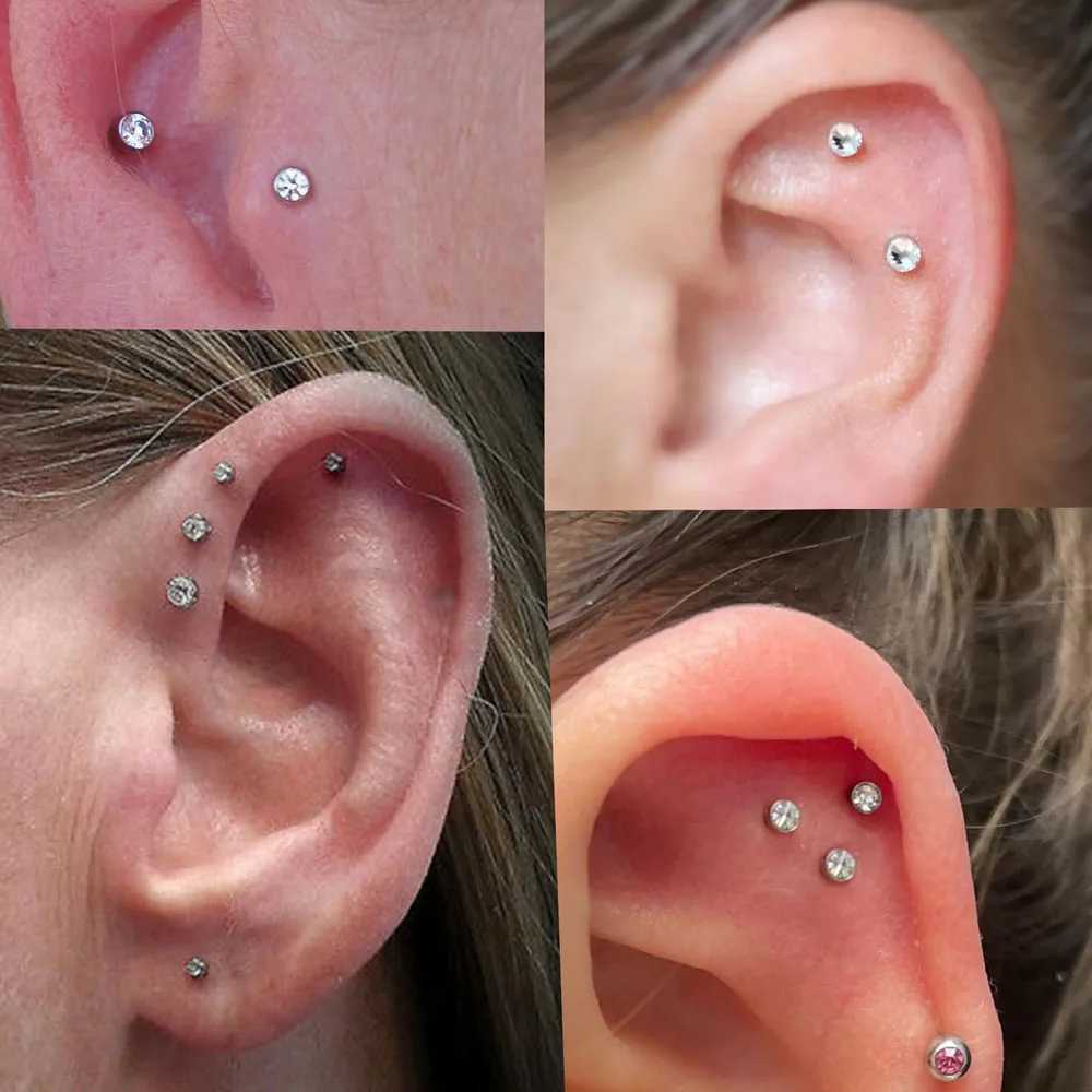 2pcs 16G Clear Lip Rings Studs Plastic Labret Piercing Jewelry Push in Cartilage Earring Threadless Helix 6mm 8mm 10mm Y240921