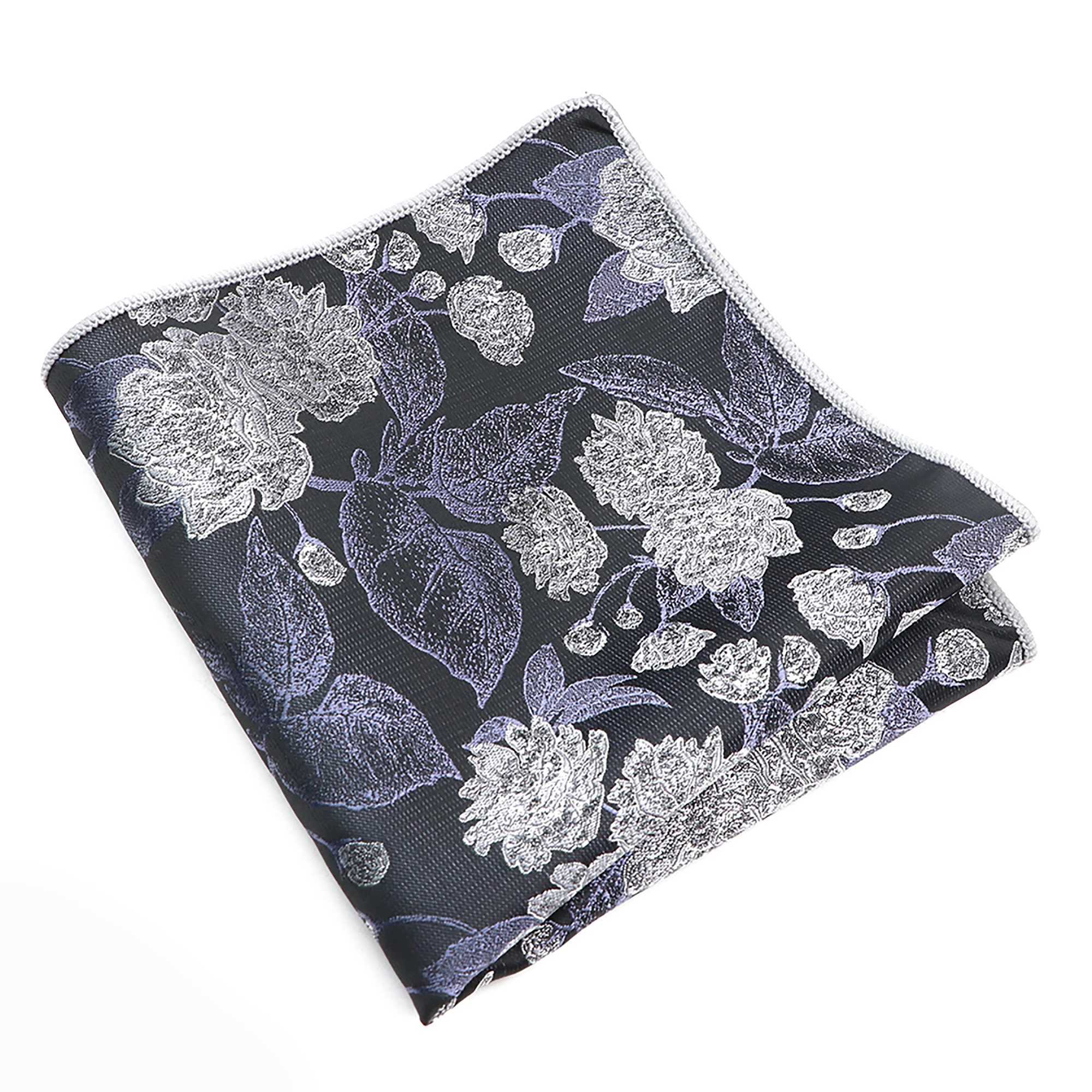 New Print Floral Leaves Dot Hankies 26cm Width Pocket Square Novelty Casual Deep Color Handkerchief Suit Hanky Gift AccessoryX240921
