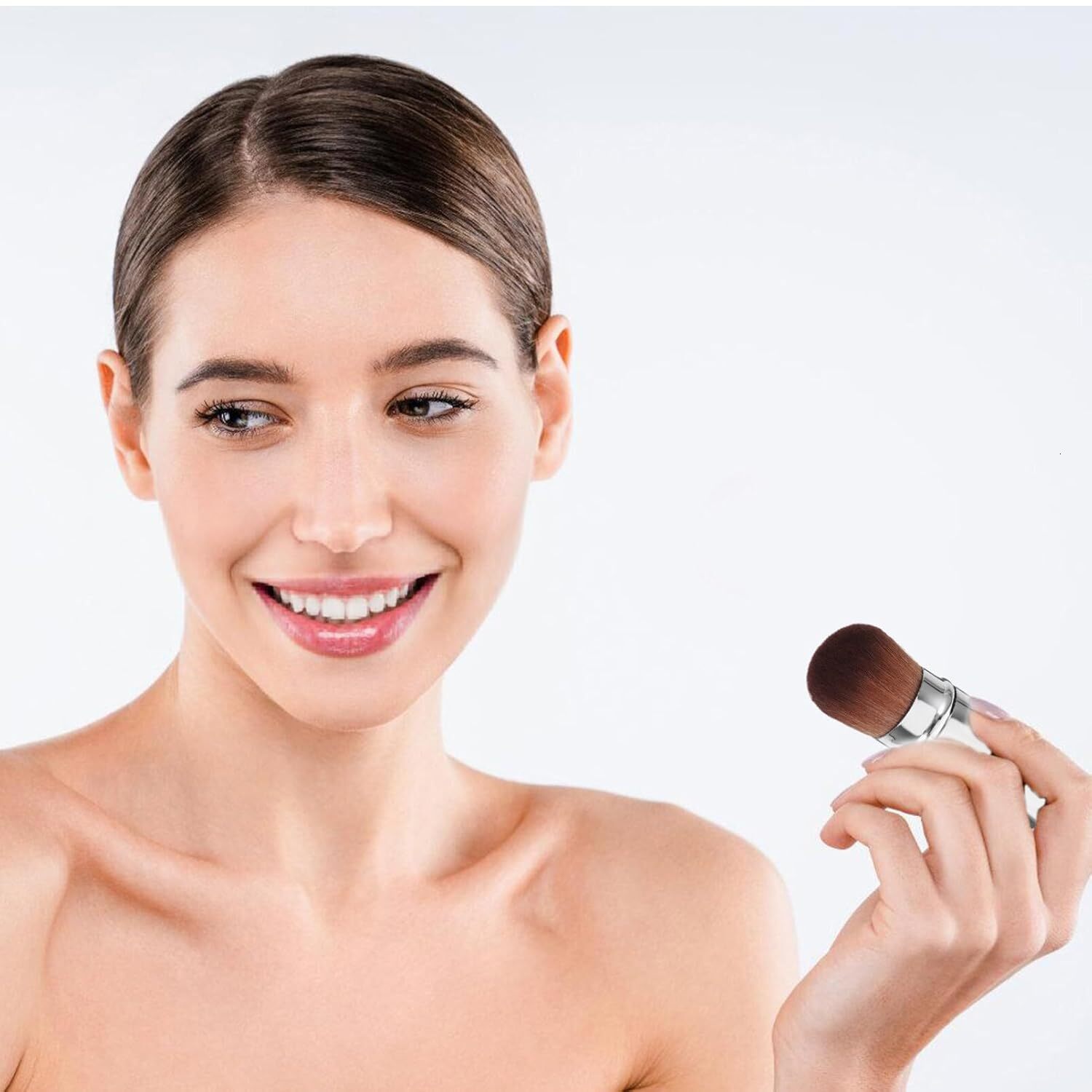 retractable spray gun kabuki brush suitable for all facial makeup and liquid foundation suitable for liquid face cream and foundation makeup aluminum 
