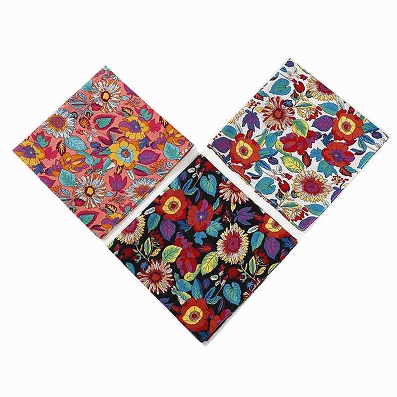 3Pcs 46x46cm 100% pure cotton retro printed Kerchief Bandana handmade in Japan womens party discount W240921