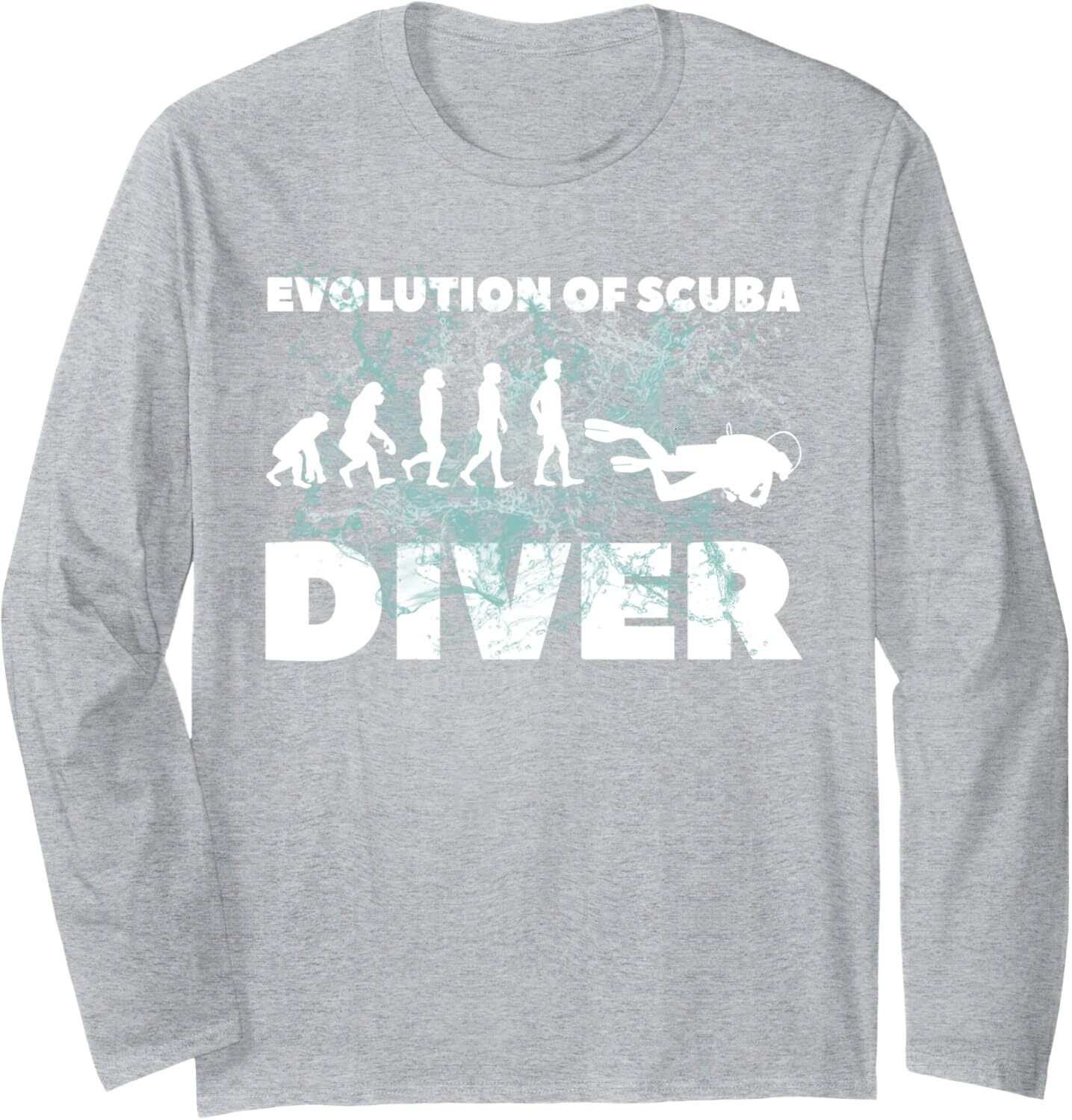 Long Sleeve Shirts for Men sweatshirt Funny Evolution Of Diver Sport Aquatic Gift Long Sleeve Tee Streetwear Casual tops clothes