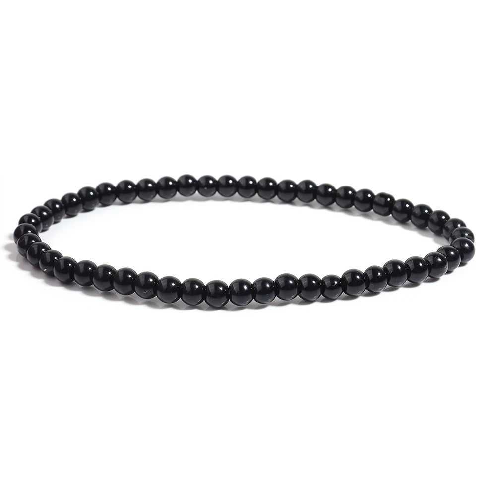 OAIITE Black Onyx Bracelet Men Natural Stone Bead Shiny Black Bracelet Women Yoga Meditation Handmade Jewelry wholesaleX240921
