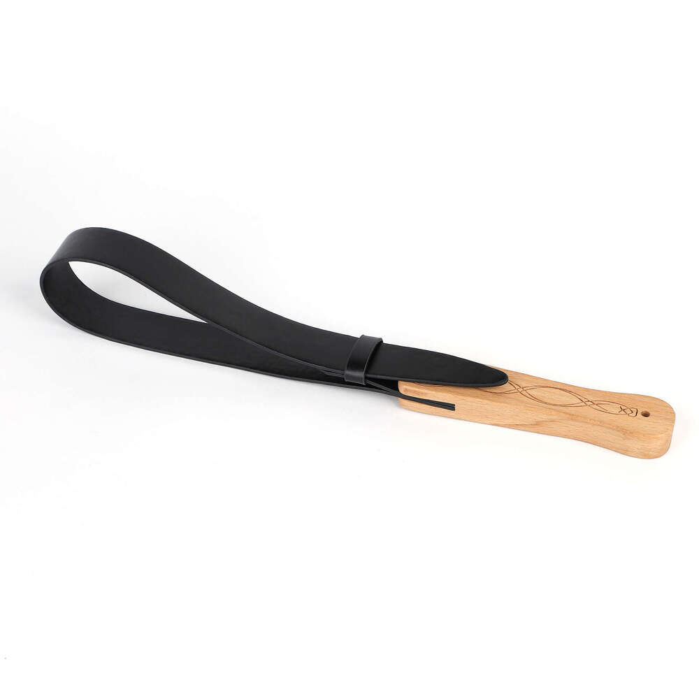 Adult products SM props cross-border hot selling high-end wooden handle PU fun racket creative willow leaf strip fun leather racket