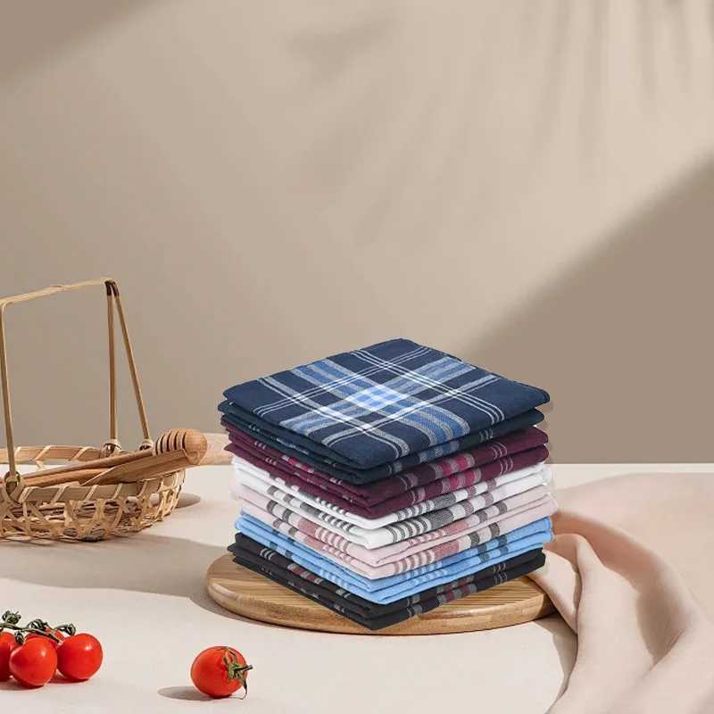 12 pieces/pack square plain handle mens classic retro pocket cotton towels used for wedding parties 36 * 36cm color mixing W240921