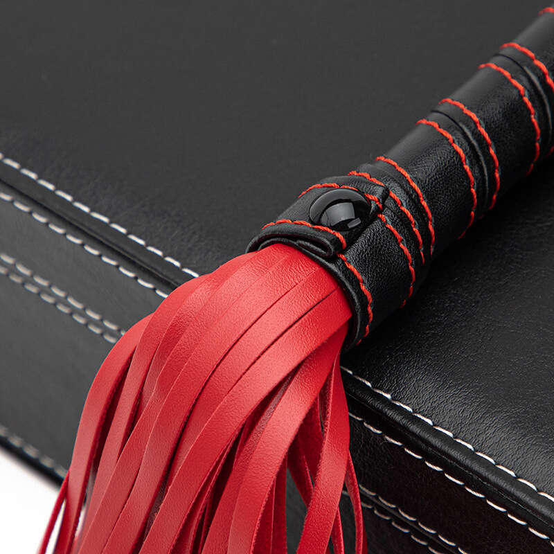SM Prop Red Tassel Leather Whip Double Red Thread Sex Whip Cross border Hot Selling SM Execution Tool Whip Adult Products