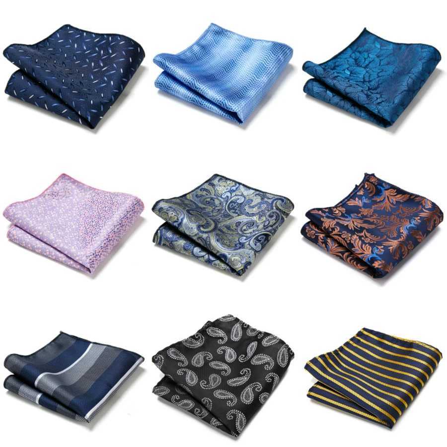 Pocket Square Handkerchief Nice Handmade Woven 100% Silk Hanky Pocket Square Printed hombre Pink Office Clothing accessoriesX240921