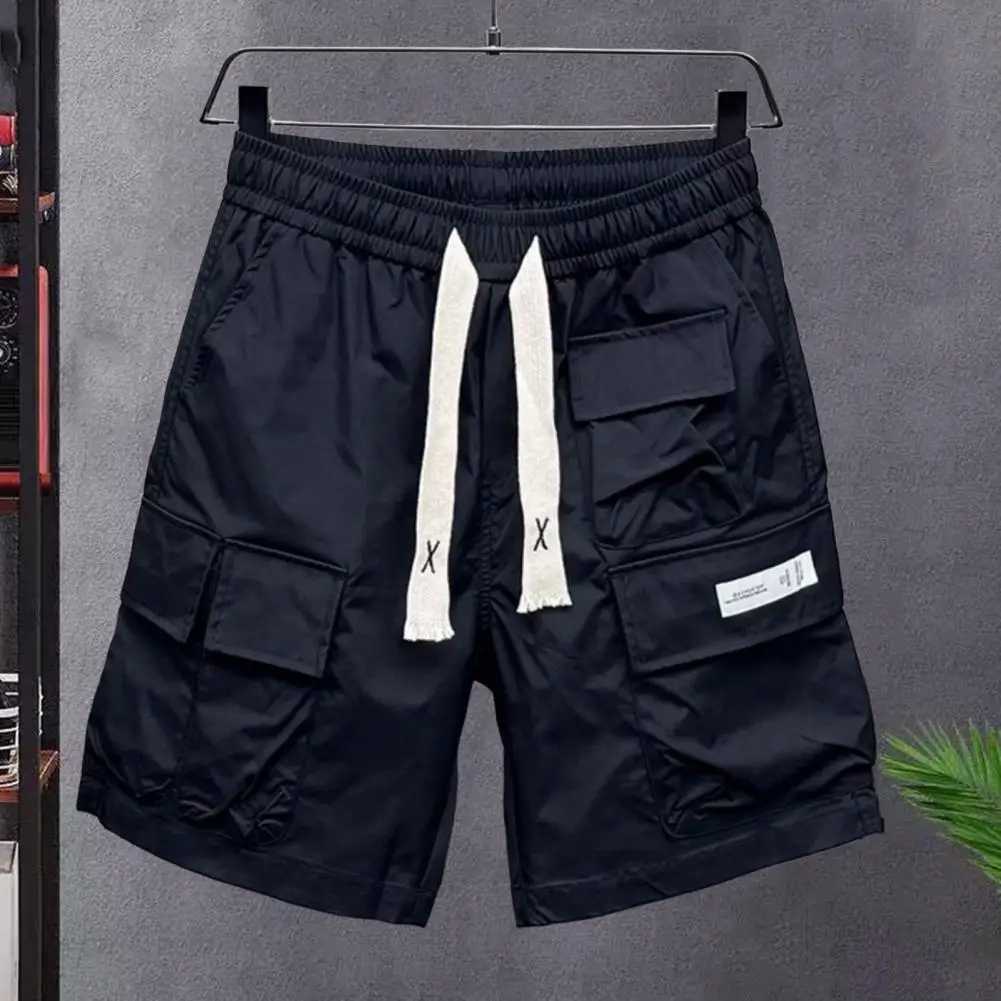Fitness Running Shorts Mens Quick-drying Cargo Shorts with Elastic Waist Multi-pockets for Fitness Running Men Cargo ShortsX240921