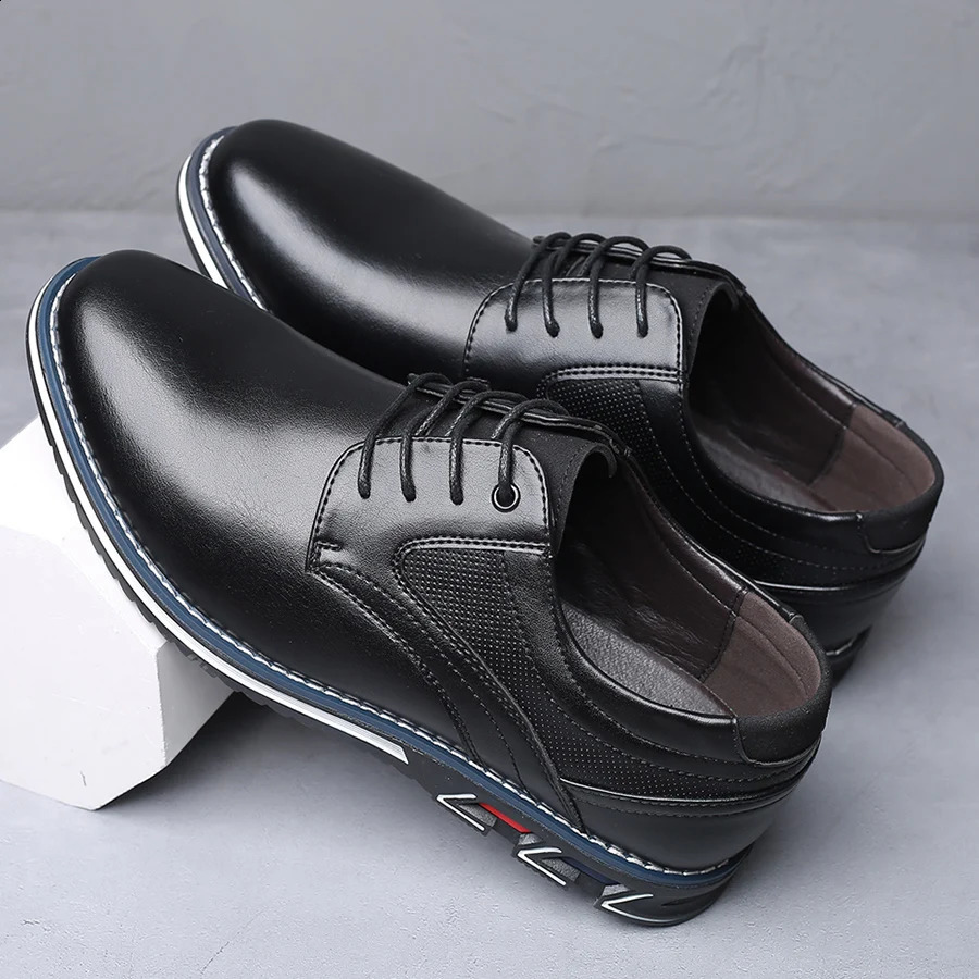 Retro Men Shoes Business Leather Shoes Fashion Casual Shoes for Men Black Brown Breathable Loafers Comfort Menshoe 240909CJ