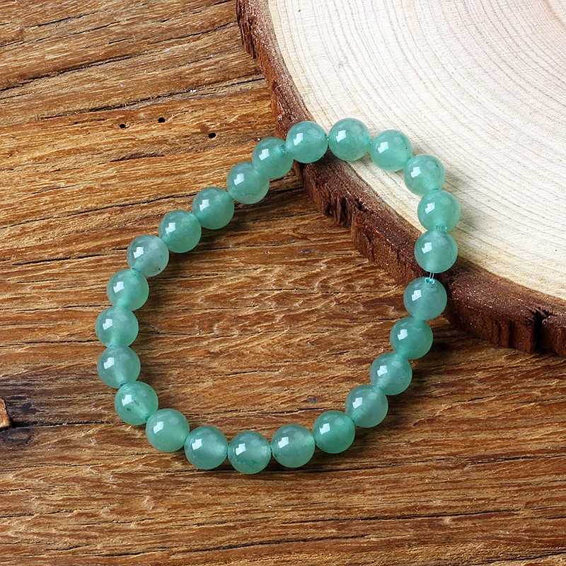 Original Natural Green Aventurine Beaded Bracelets Women Aventurine Jades Quartz Mala Beads Bracelet Meditation Healing JewelryX240921