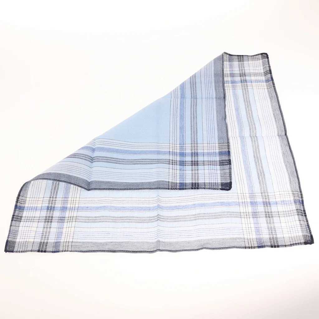 10pcs Men plaid Handkerchiefs 100% Cotton with Stripe Hankies Gift Set Women Classic Handkerchief Pocket Hanky Pocket SquaresX240921