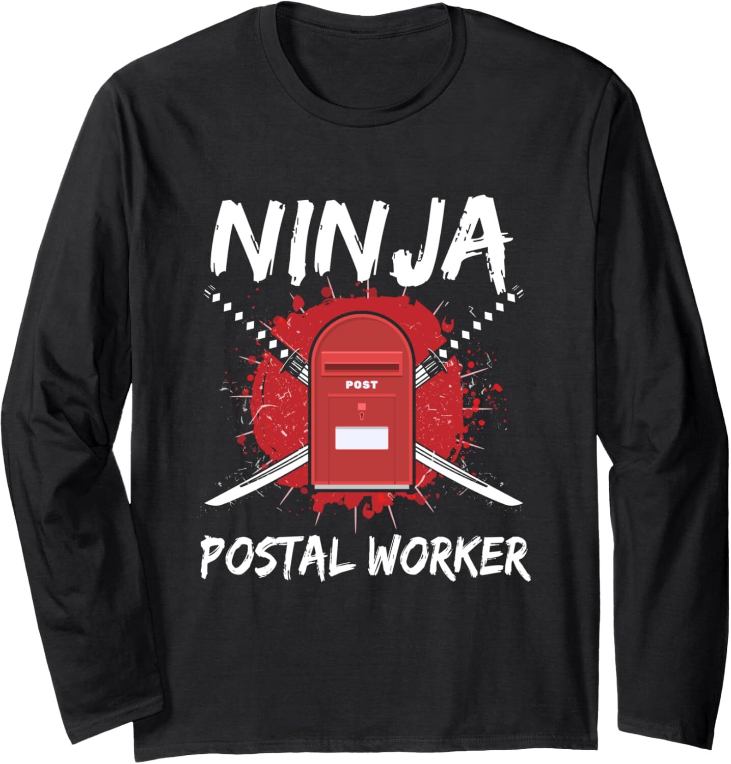 Long Sleeve Shirts for Men sweatshirt intage Ninja Postal Worker Mailbox Mailman Mail Service Long Sleeve Tee Streetwear Casual tops clothes