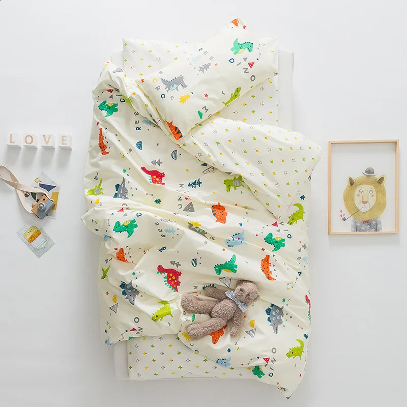 3 piecesset of childrens blankets kindergarten bedding baby crib pillow box cartoon soft cotton quilt cover for boys and girls 240909