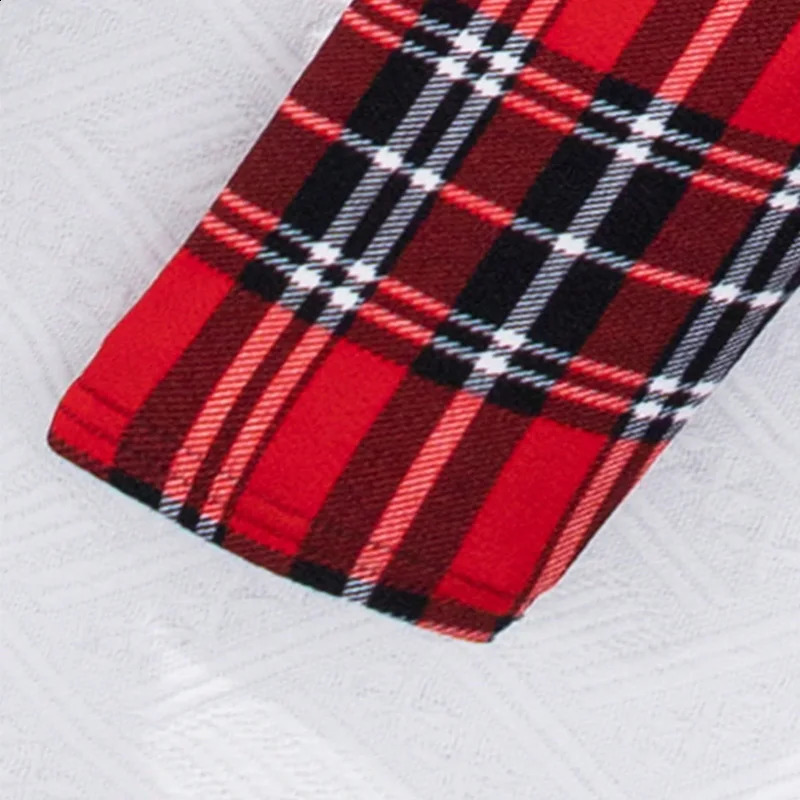 Three Piece Set For Winter Girls Cute And Warm Christmas Plaid Printed Jacket Long Sleeved Pants Princess Birthday Party Dress 240911