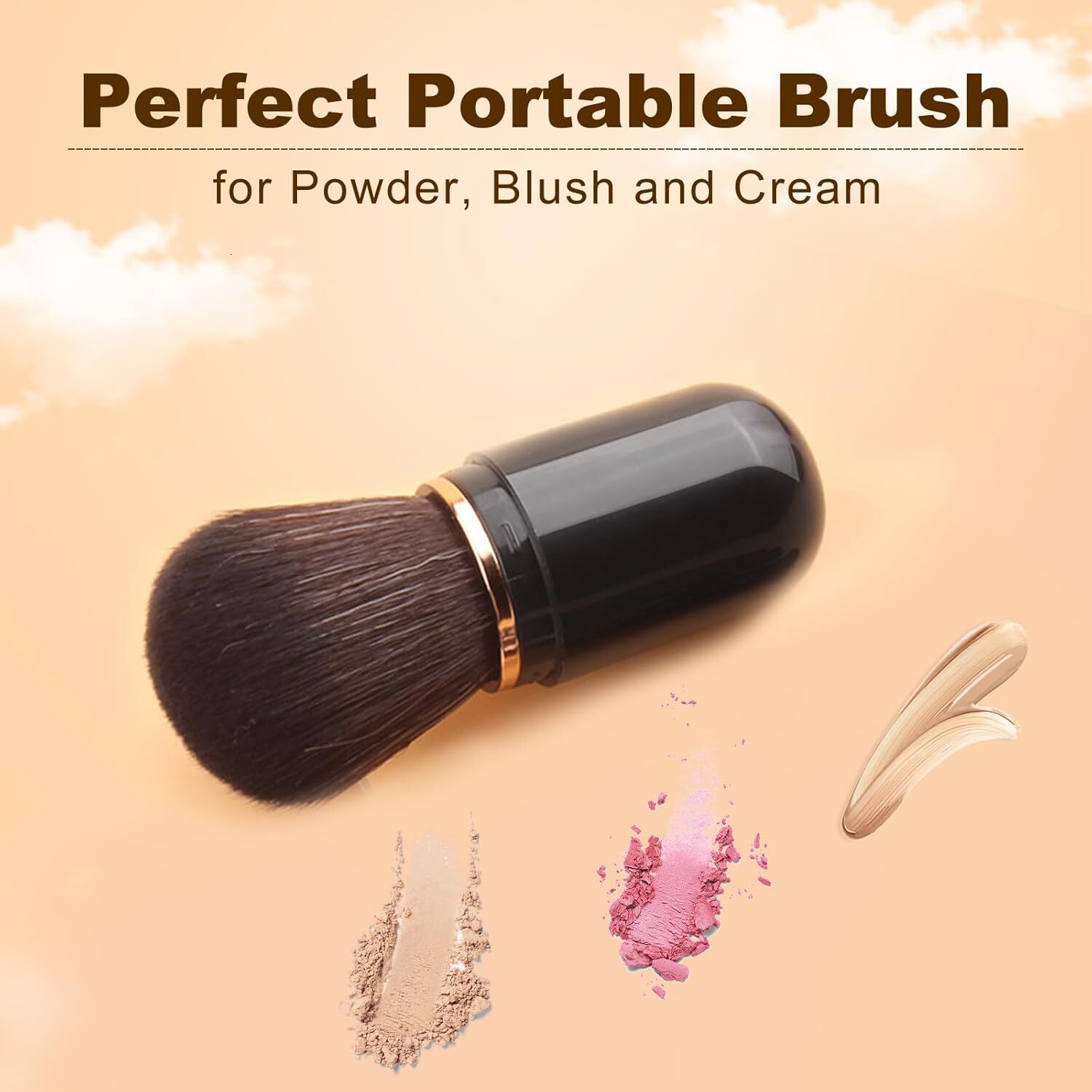 retractable spray gun kabuki brush suitable for all facial makeup and liquid foundation suitable for liquid face cream and foundation makeup aluminum 