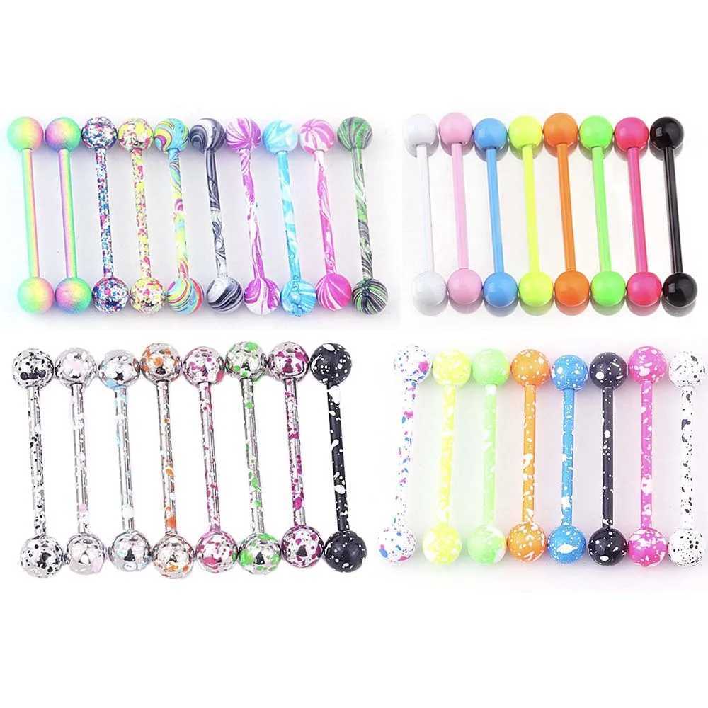 10pcs Mix Bar Ball Ring Spiking Stainless Steel Ear Eyebrow Lip Nose Hoop Tongue Piercing Set For Women Men Jewelry Earring Y240921