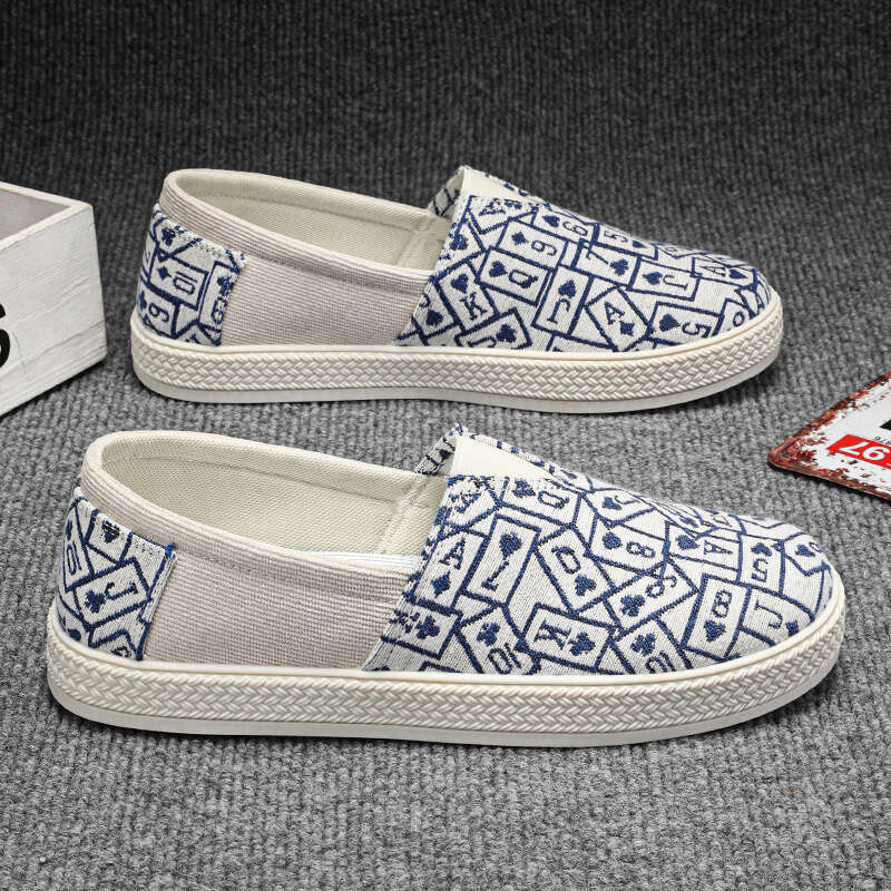 New Summer Fisherman Fashion Print Green Espadrilles Men Loafers Shoe Breathable Slip-On Casual Shoes Man Driving
